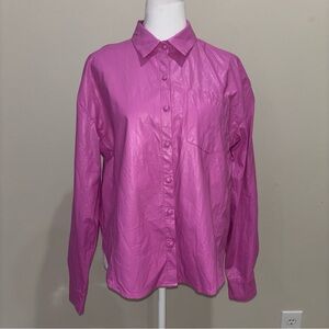 Chic Magenta Button-Down Shirt for Women